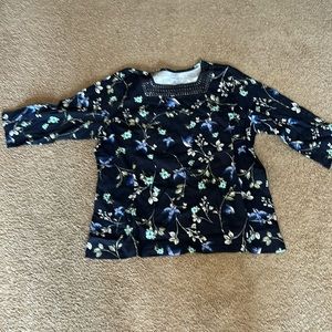 New! Tags attached! Navy with blue bird blouse